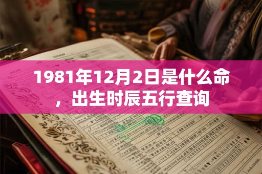 1981年12月2日是什么命，出生时辰五行查询