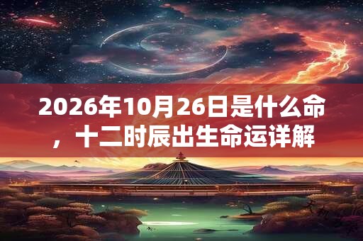 2026年10月26日是什么命，十二时辰出生命运详解