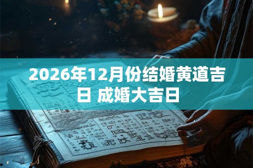 2026年12月份结婚黄道吉日 成婚大吉日