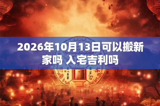 2026年10月13日可以搬新家吗 入宅吉利吗 2026年10月13日可以搬新家吗 入宅吉利吗