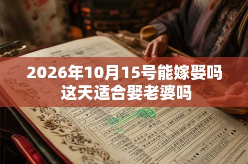 2026年10月15号能嫁娶吗 这天适合娶老婆吗 2026年10月15号能嫁娶吗 这天适合娶老婆吗