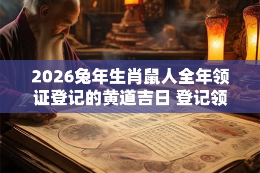 2026兔年生肖鼠人全年领证登记的黄道吉日 登记领证好时机