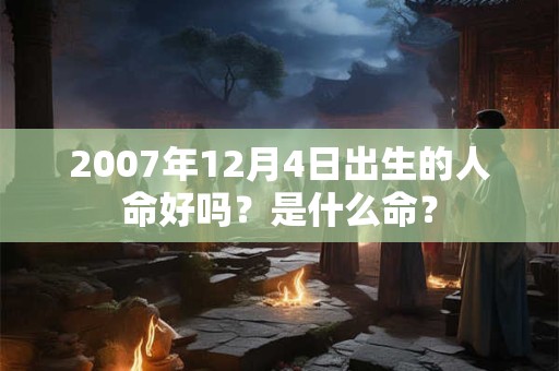 2007年12月4日出生的人命好吗？是什么命？