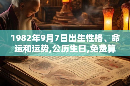 1982年9月7日出生性格、命运和运势,公历生日,免费算命