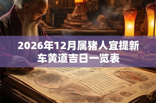 2026年12月属猪人宜提新车黄道吉日一览表