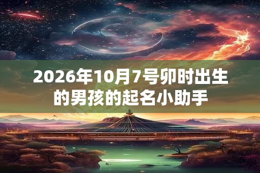 2026年10月7号卯时出生的男孩的起名小助手 2026年10月7号卯时出生的男孩的起名小助手