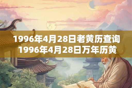 1996年4月28日老黄历查询 1996年4月28日万年历黄道吉日 1996年4月28日老黄历查询 1996年4月28日万年历黄道吉日