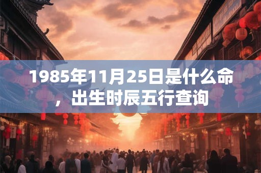 1985年11月25日是什么命，出生时辰五行查询