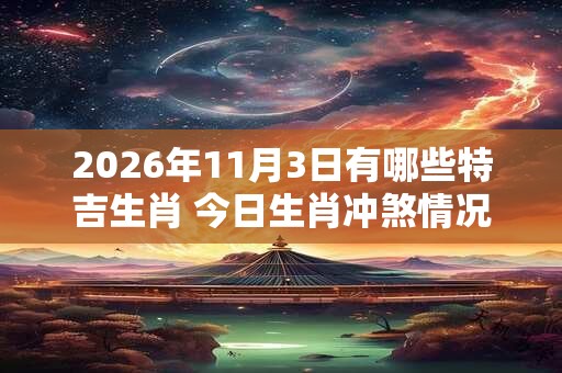 2026年11月3日有哪些特吉生肖 今日生肖冲煞情况