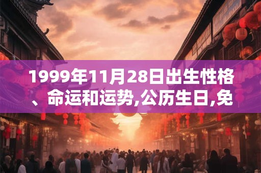 1999年11月28日出生性格、命运和运势,公历生日,免费算命