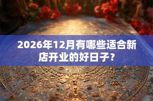 2026年12月有哪些适合新店开业的好日子？
