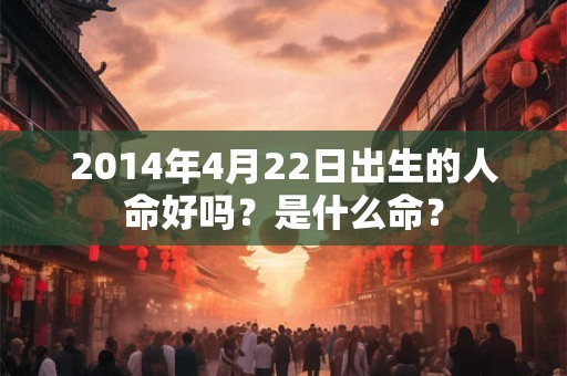 2014年4月22日出生的人命好吗?是什么命? 2014年4月22日出生的人命好吗?是什么命?