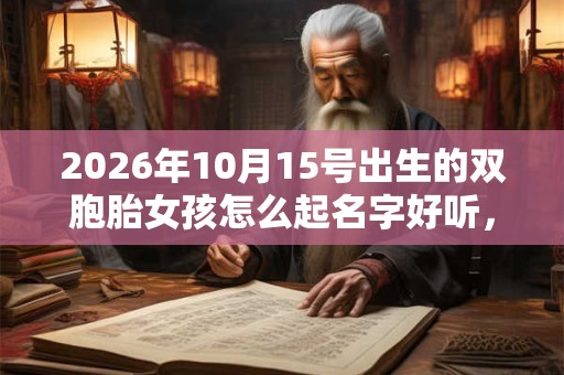 2026年10月15号出生的双胞胎女孩怎么起名字好听，五行属什么？