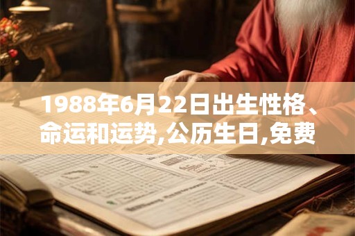 1988年6月22日出生性格、命运和运势,公历生日,免费算命