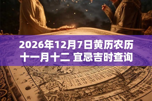 2026年12月7日黄历农历十一月十二 宜忌吉时查询 2026年12月7日黄历农历十一月十二 宜忌吉时查询