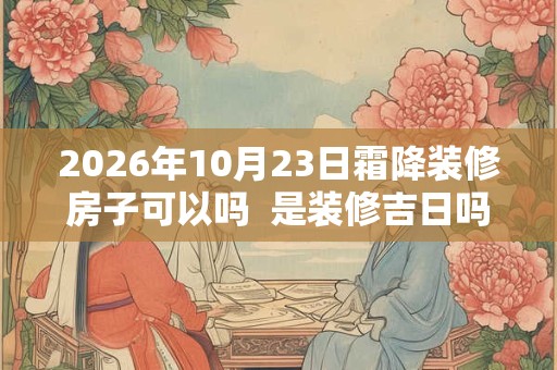 2026年10月23日霜降装修房子可以吗 是装修吉日吗 2026年10月23日霜降装修房子可以吗 是装修吉日吗