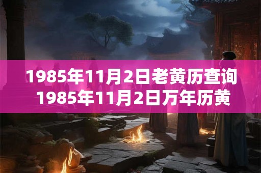 1985年11月2日老黄历查询 1985年11月2日万年历黄道吉日