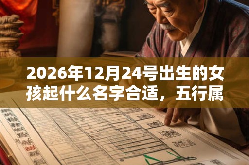 2026年12月24号出生的女孩起什么名字合适，五行属什么