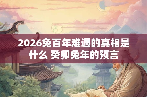 2026兔百年难遇的真相是什么 癸卯兔年的预言