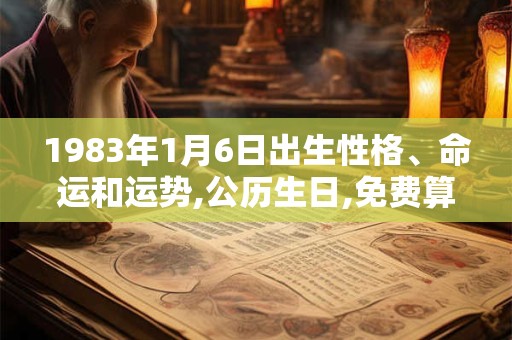 1983年1月6日出生性格、命运和运势,公历生日,免费算命