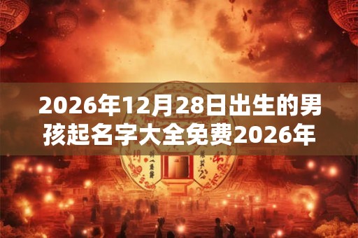 2026年12月28日出生的男孩起名字大全免费2026年