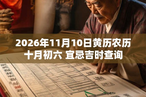 2026年11月10日黄历农历十月初六 宜忌吉时查询