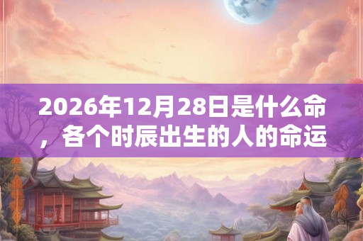 2026年12月28日是什么命,各个时辰出生的人的命运 2026年12月28日是什么命,各个时辰出生的人的命运
