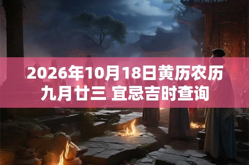 2026年10月18日黄历农历九月廿三 宜忌吉时查询