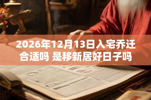 2026年12月13日入宅乔迁合适吗 是移新居好日子吗 2026年12月13日入宅乔迁合适吗 是移新居好日子吗