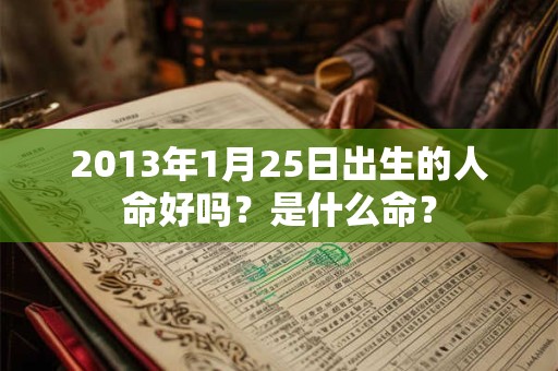 2013年1月25日出生的人命好吗？是什么命？