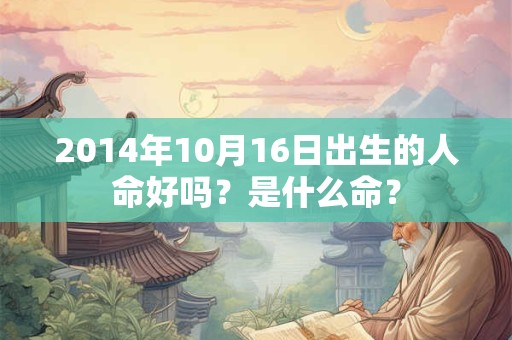 2014年10月16日出生的人命好吗？是什么命？