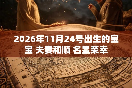 2026年11月24号出生的宝宝 夫妻和顺 名显荣幸