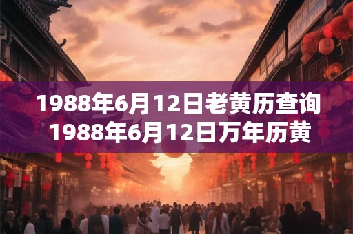 1988年6月12日老黄历查询 1988年6月12日万年历黄道吉日 1988年6月12日老黄历查询 1988年6月12日万年历黄道吉日
