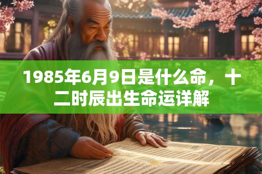 1985年6月9日是什么命,十二时辰出生命运详解 1985年6月9日是什么命,十二时辰出生命运详解