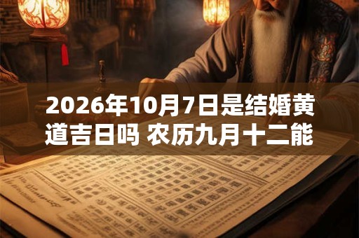 2026年10月7日是结婚黄道吉日吗 农历九月十二能不能办婚礼 2026年10月7日是结婚黄道吉日吗 农历九月十二能不能办婚礼