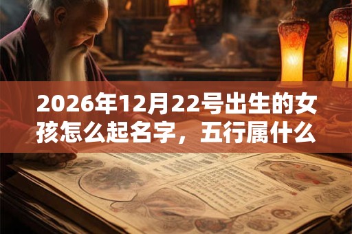 2026年12月22号出生的女孩怎么起名字，五行属什么