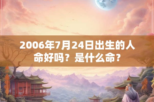 2006年7月24日出生的人命好吗？是什么命？