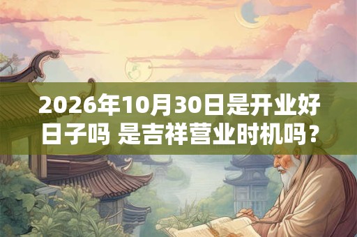 2026年10月30日是开业好日子吗 是吉祥营业时机吗? 2026年10月30日是开业好日子吗 是吉祥营业时机吗?