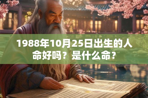 1988年10月25日出生的人命好吗?是什么命? 1988年10月25日出生的人命好吗?是什么命?