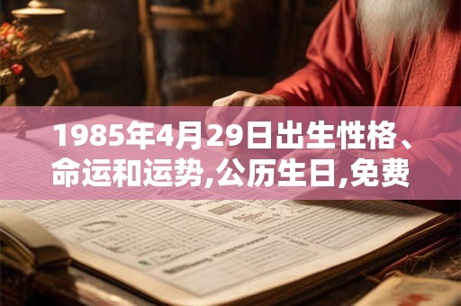 1985年4月29日出生性格、命运和运势,公历生日,免费算命 1985年4月29日出生性格、命运和运势,公历生日,免费算命