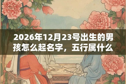 2026年12月23号出生的男孩怎么起名字，五行属什么