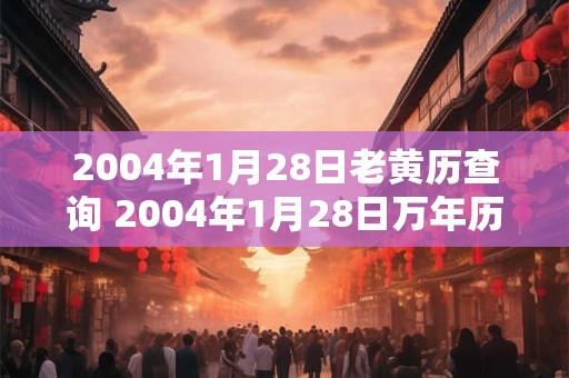2004年1月28日老黄历查询 2004年1月28日万年历黄道吉日