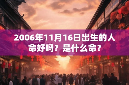 2006年11月16日出生的人命好吗?是什么命? 2006年11月16日出生的人命好吗?是什么命?