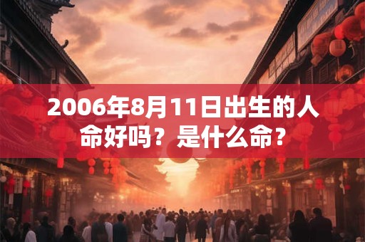 2006年8月11日出生的人命好吗？是什么命？