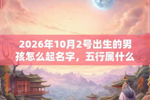2026年10月2号出生的男孩怎么起名字,五行属什么 2026年10月2号出生的男孩怎么起名字,五行属什么