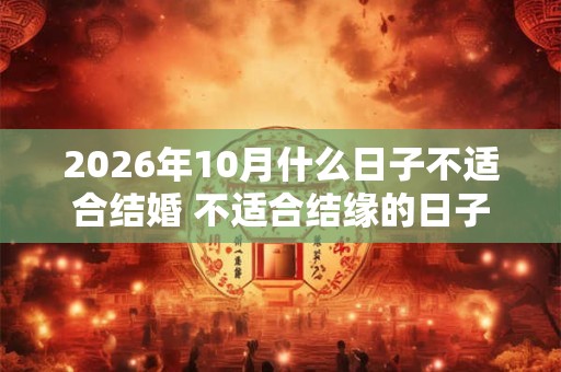 2026年10月什么日子不适合结婚 不适合结缘的日子