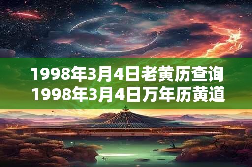 1998年3月4日老黄历查询 1998年3月4日万年历黄道吉日 1998年3月4日老黄历查询 1998年3月4日万年历黄道吉日
