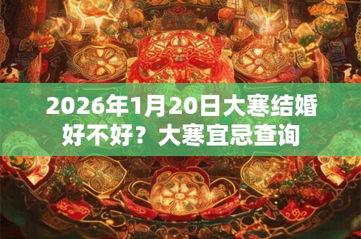 2026年1月20日大寒结婚好不好？大寒宜忌查询