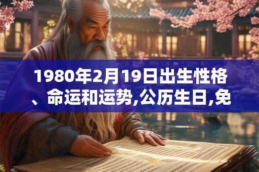 1980年2月19日出生性格、命运和运势,公历生日,免费算命 1980年2月19日出生性格、命运和运势,公历生日,免费算命