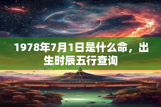 1978年7月1日是什么命，出生时辰五行查询